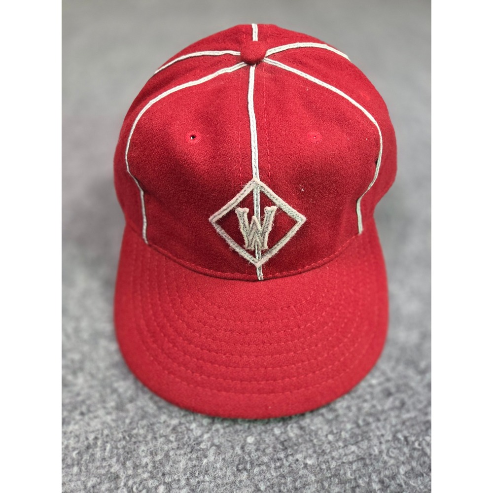 Ebbets Field Flannels Baseball Cap Mens 7 3/4 Winnipeg Maroons Red Wool Fitted